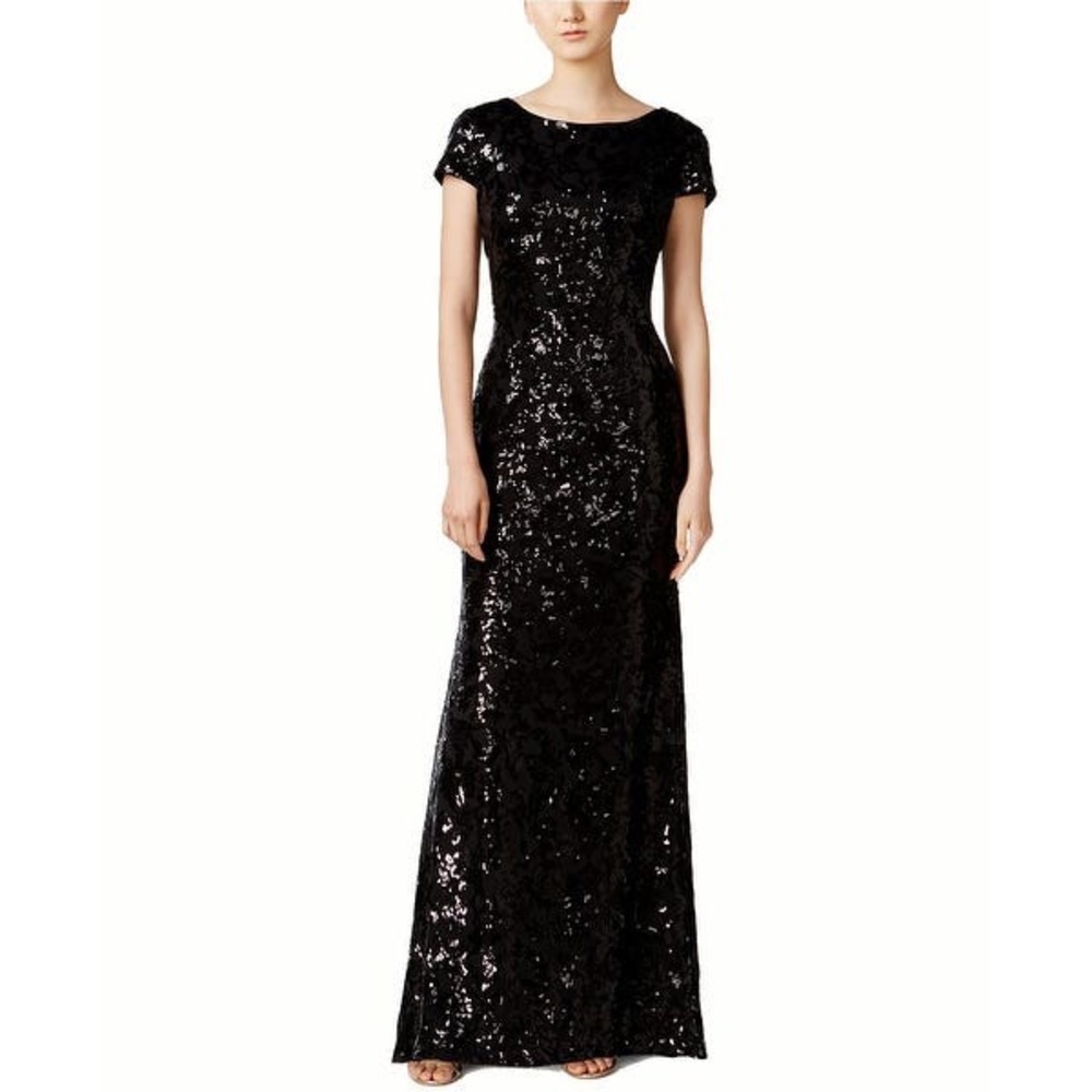 SOLD Calvin Klein Black Sequin Gown